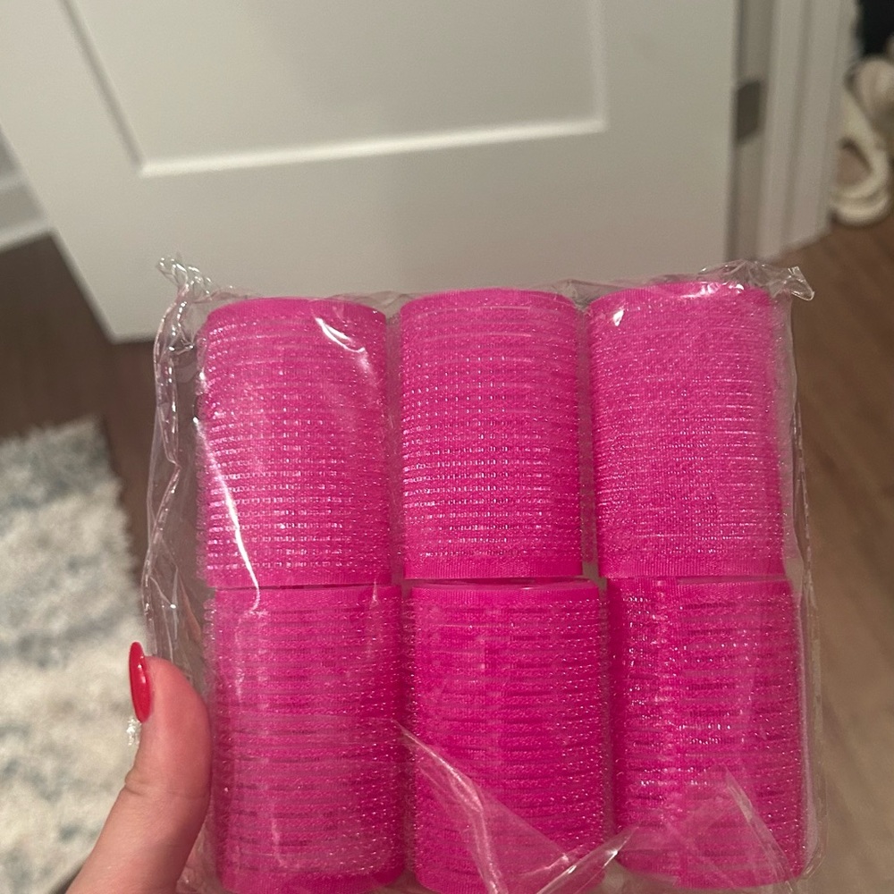 Set of Pink Hair Rollers